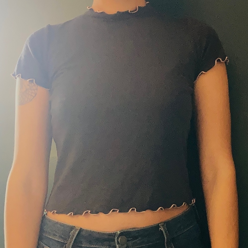 Gray Crop Top